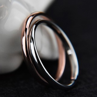 1 Pc Women Men Couple Rings Small Titanium Ring Smooth Simple Rose Gold Lovers Ring Jewelry Gift
