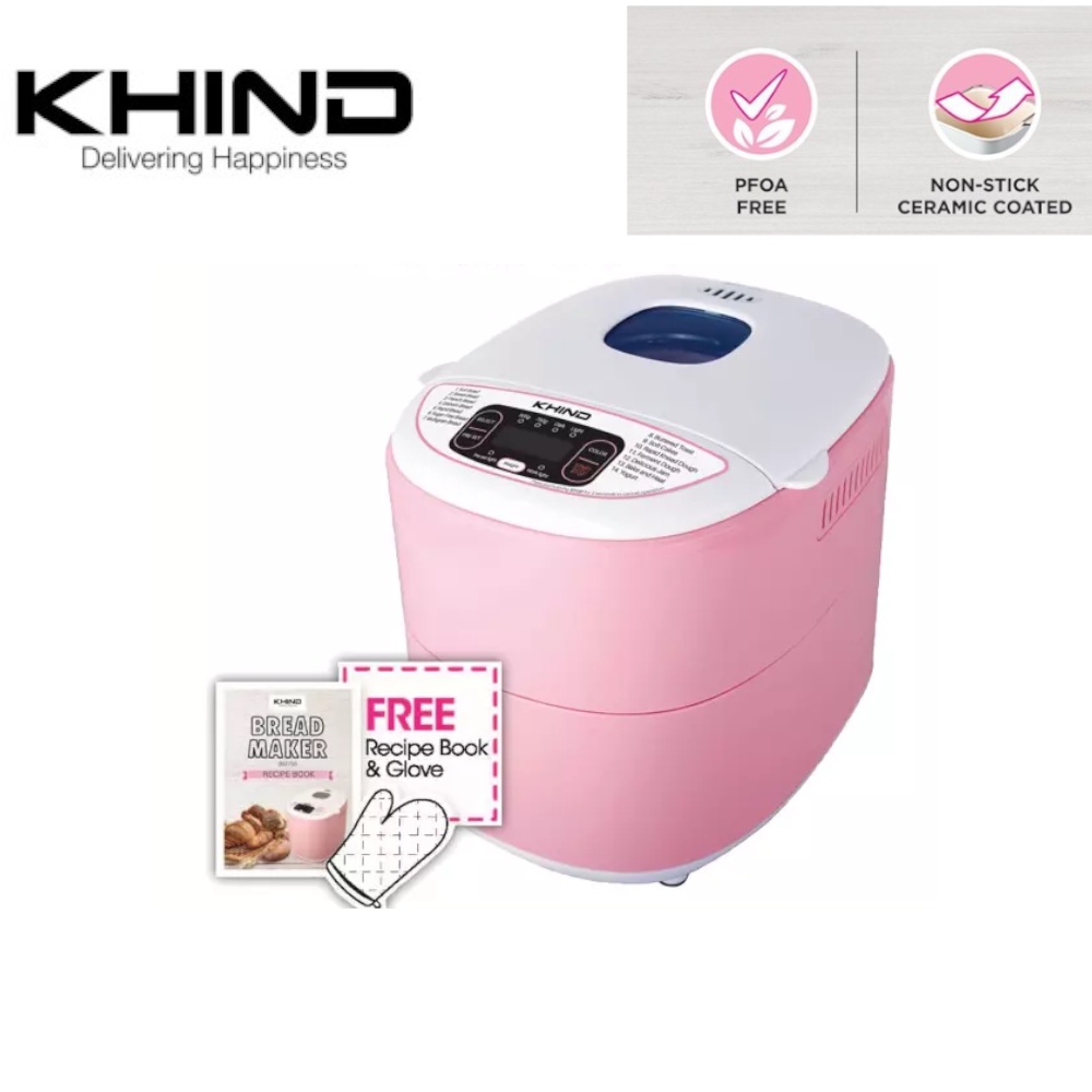 KHIND BREAD MAKER BM750 Free Recipes & Gloves Durable Ceramic Coated Bread Barrel Pembuat Roti 14 Preset Menus 750gram