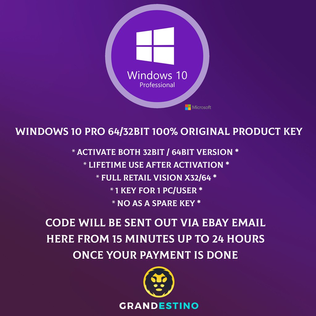 Microsoft Windows 10 Pro Instant Delivery Licensed Key Shopee