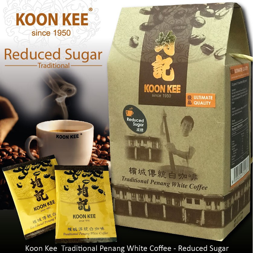 PENANG Coffee, Koon Kee Traditional Penang White Coffee - Original Reduced Sugar