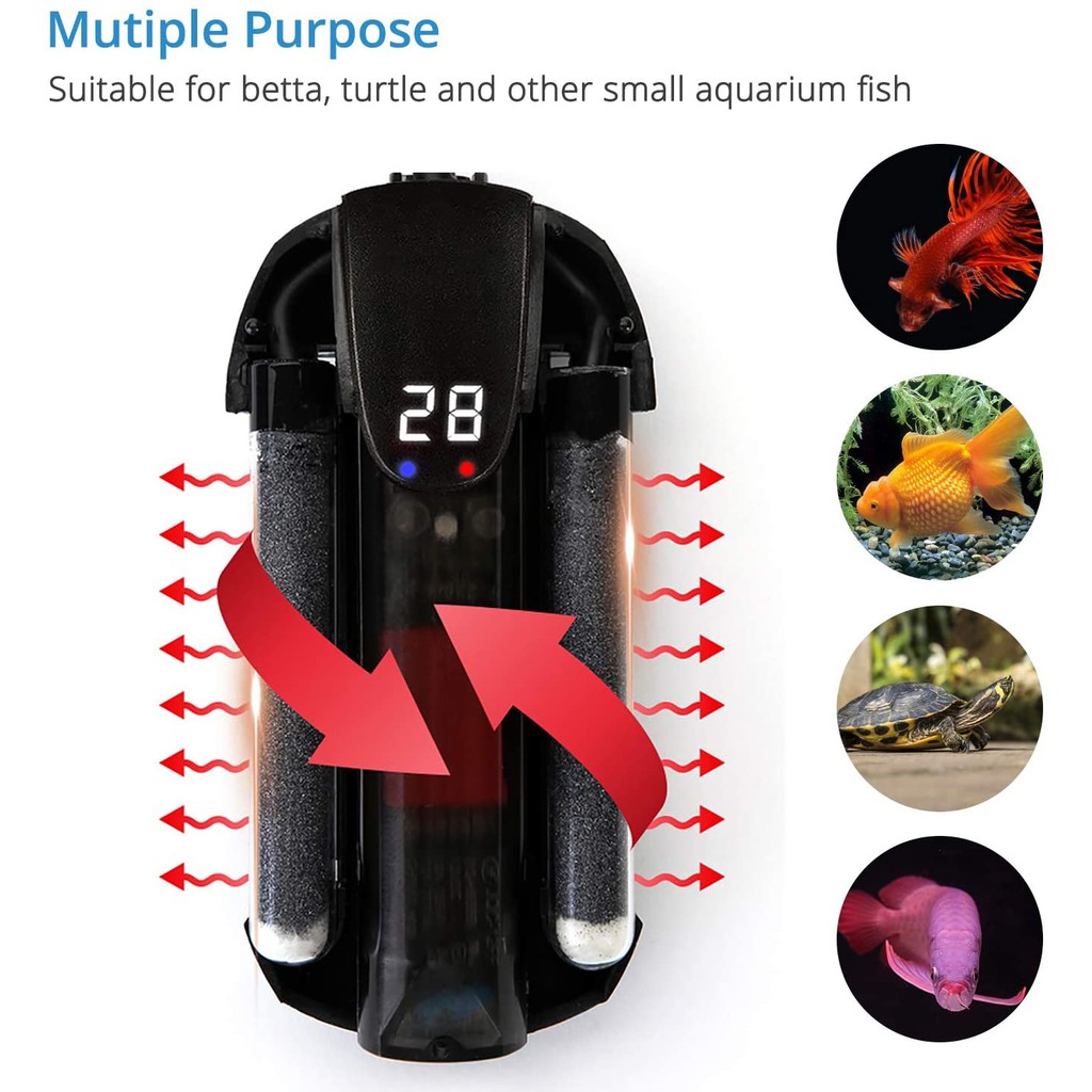 NICREW Submersible Mini Aquarium Heater, Aquatic Turtle Heater with Intelligent LED Temperature Display