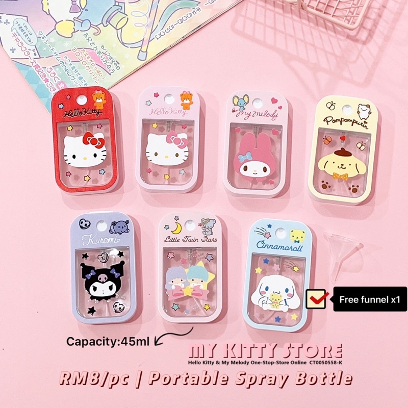 Hello Kitty My Melody Portable Empty Spray Bottle Kuromi Pompompurin