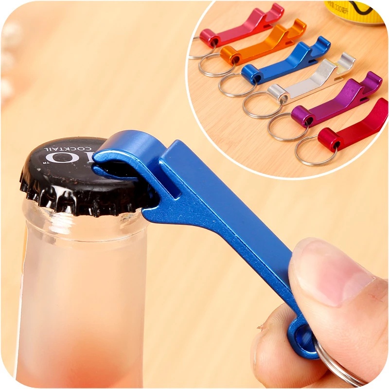 Aluminum Alloy Keychain 4 in 1 Bottle Opener / Beverage Beer Can Opener / Party Household Portable Beer Opener with Key Ring