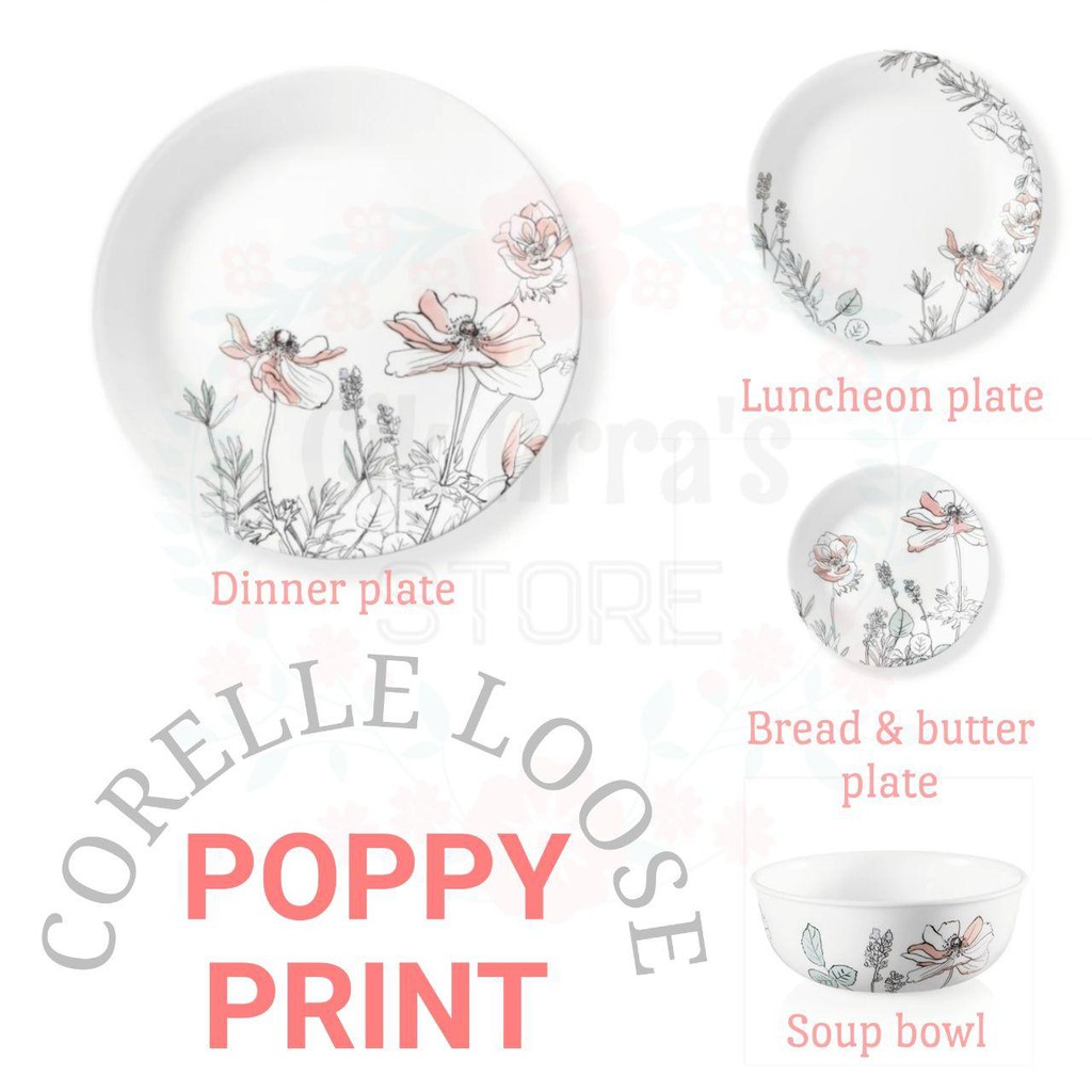 corelle 16 piece poppy print dinnerware set
