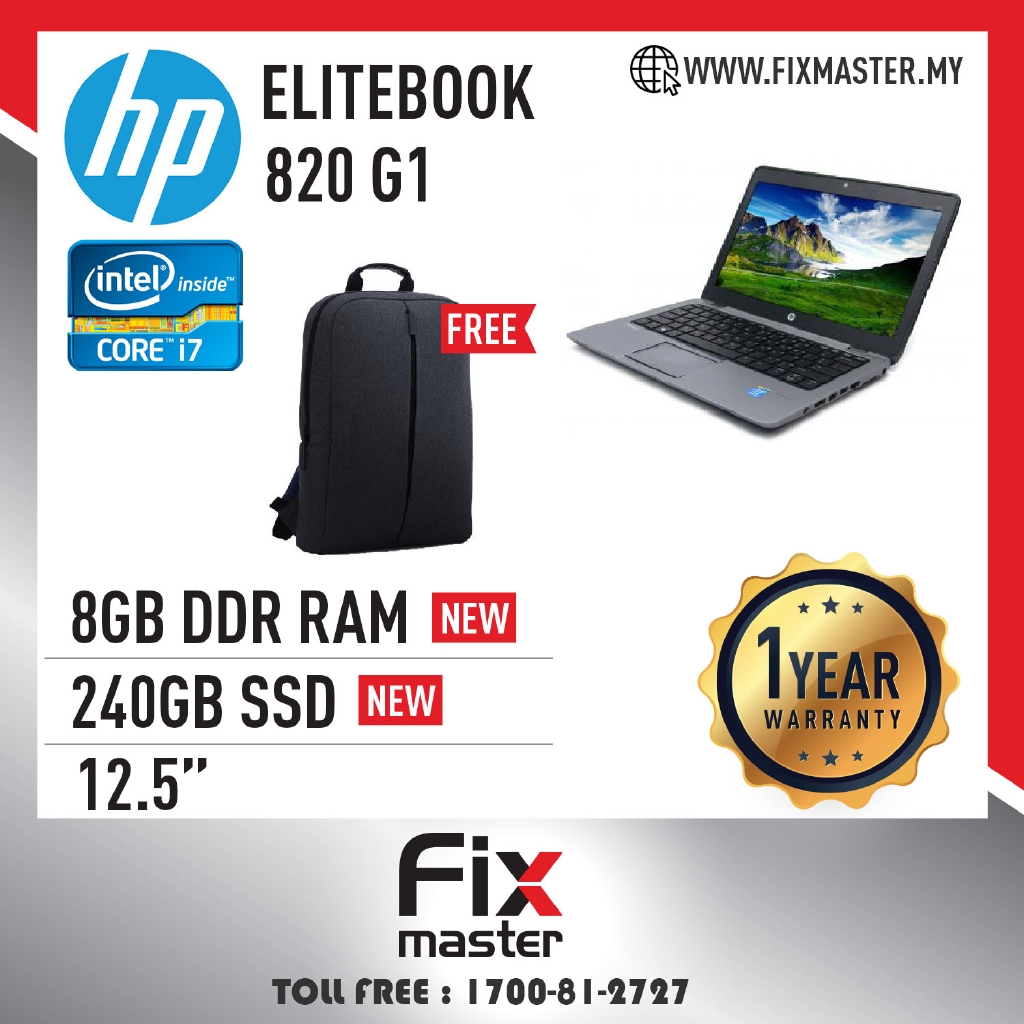 Hp Elitebook 0 G1 12 5 Core I7 4th Laptop Refurbished Shopee Malaysia