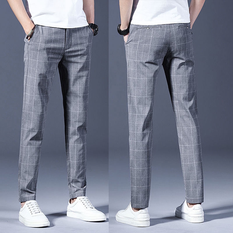 [High Quality] Summer British Style Thin Men's Casual Plaid Pants ...