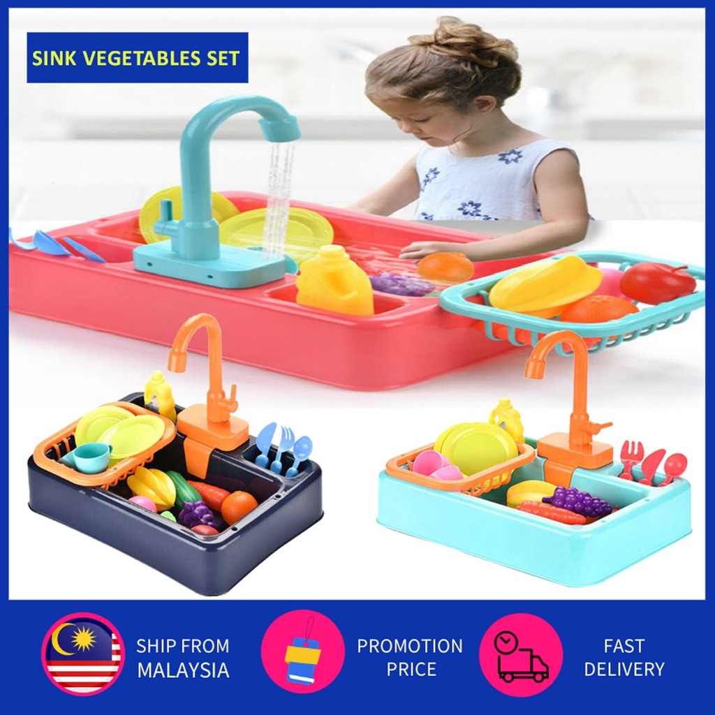 🔥Ready Stock🔥FODA Kids Kitchen Toys Simulation Electric Dishwasher Educational Toys Mini Kitchen Food Pretend Vacuum A