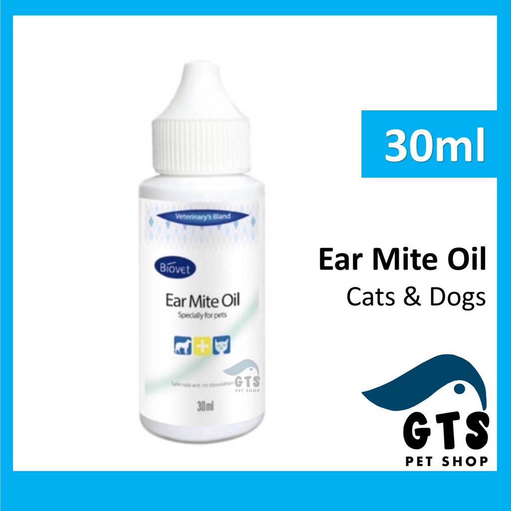 Biovet Ear Mite Oil 30ml Pet Anti Ear Mite Solutions for Dogs & Cats