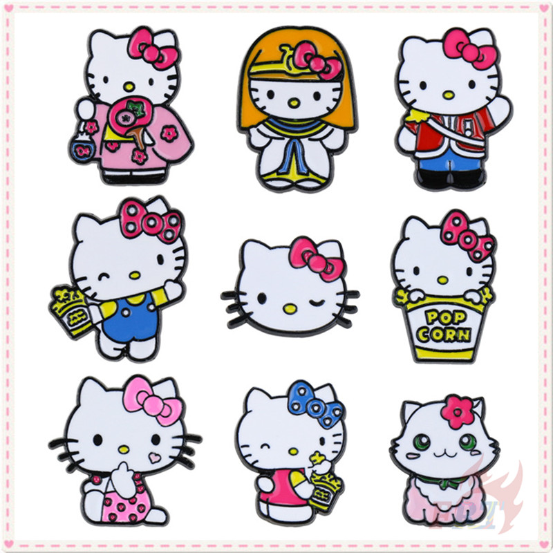☆ Hello Kitty - S a n r i o Cartoon Character Brooches ☆ 1Pc Cute Cats  Enamel Pins Backpack Button Badge Brooch | Shopee Malaysia