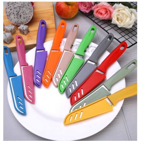 Candy Color Fruit Knife Stainless Steel Peeler Portable Knife Cut Vegetable Fruit Knife 糖果色水果刀不锈钢削皮器便携小刀切菜瓜‘果刀