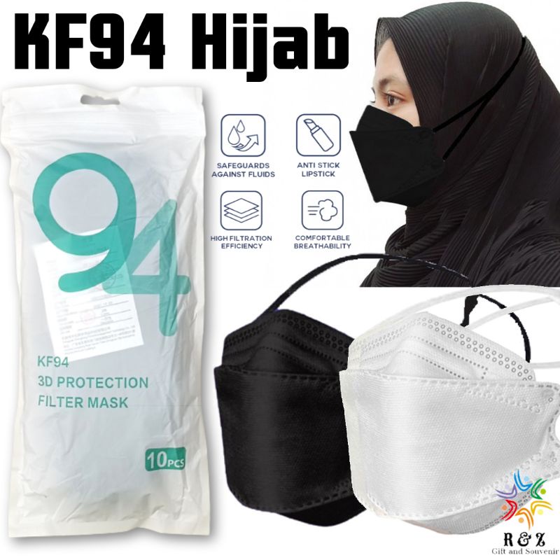 KF94 Headloop Face Mask / KF94 Mask Hijab / KF94 Hijab Headloop Mask