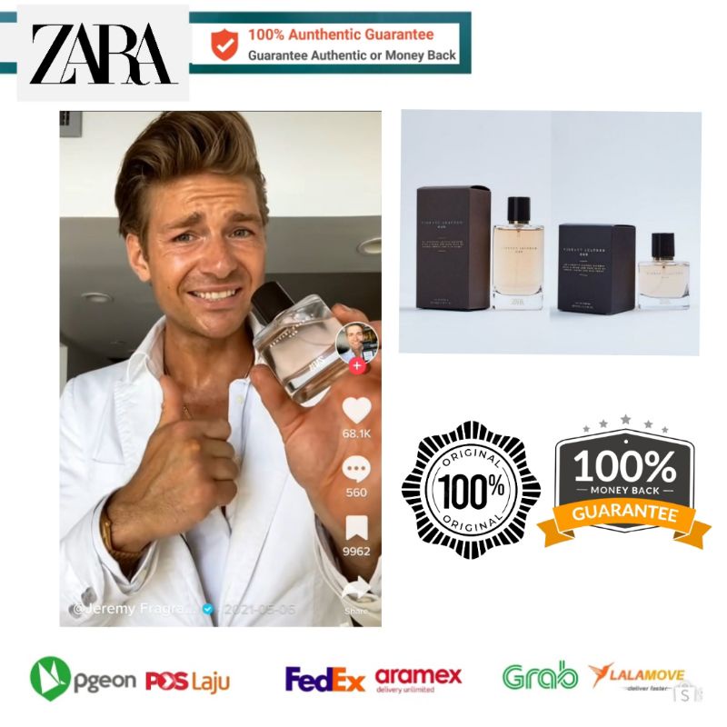 [Original] ZARA Men's Perfume EDP Vibrant Leather Oud Combo 60ml