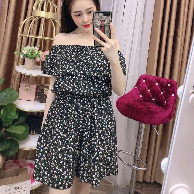 Ready Stock Freesize Flower Floral Short Jumpsuits Summer Wear