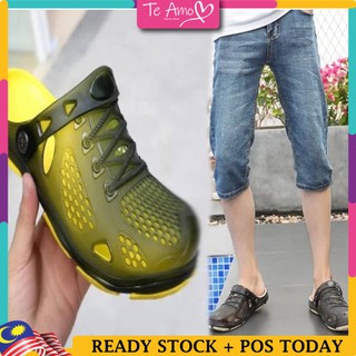 Kasut Selipar Lelaki Kalis Air Waterproof Beach Flip-Flop Casual Breathable Crocs Style Men Sandals