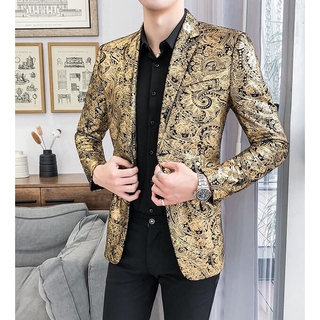 Business Casua Mens Blazer Jacket Fashion Flower Wedding Suits For Men Slim Fit