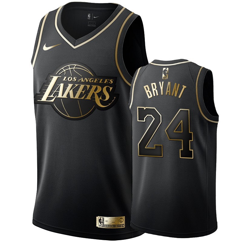 Kobe Bryant Black Gold Jersey Lakers 24 