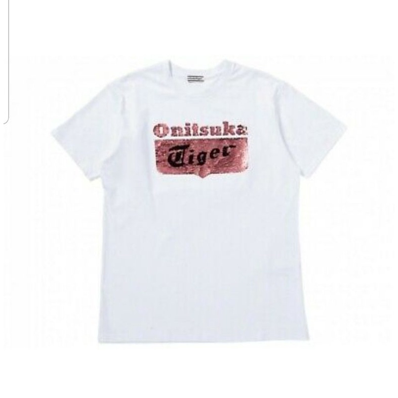 PUTIH Onitsuka Tiger sequins logo tee white tshirt Women's white T-Shirt original