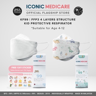 Image of Iconic 4 PLY Kid KF99/KF94  Protective Respirator - Kid Korean Medical Face Mask (10pcs)