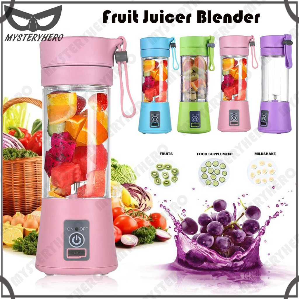 MysteryHero Portable USB Rechargeable Fruit Juice Blender Juice Maker Juicer Blender Mixer 380ML