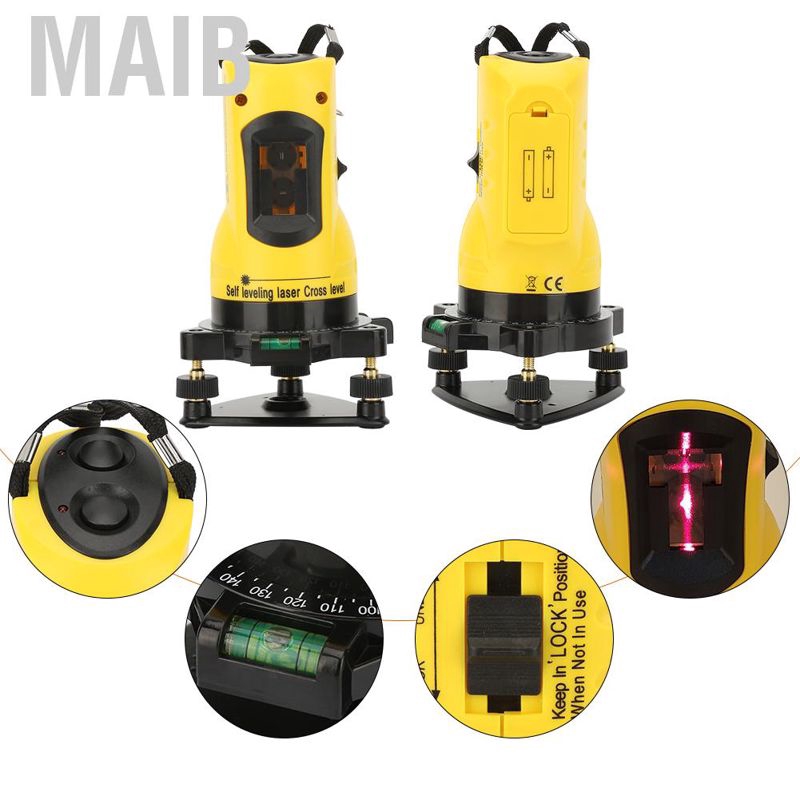 SL-203 Red Beam Cross Line Self Leveling Rotary Laser Level with Tripod Stand