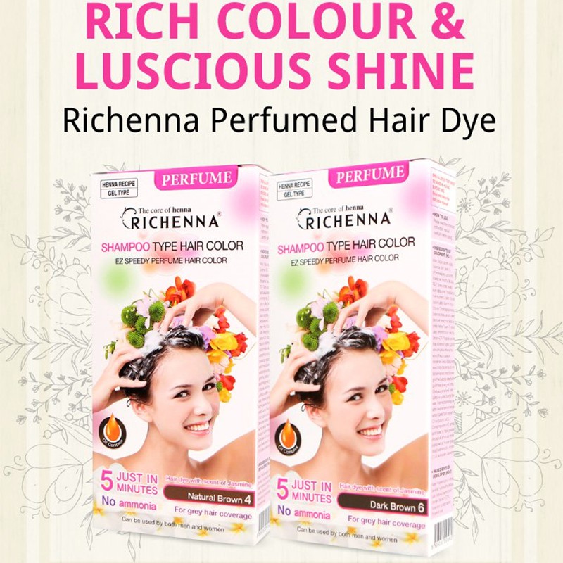 Richenna Perfumed Hair Dye Shampoo Type Hair Color Ez Speedy