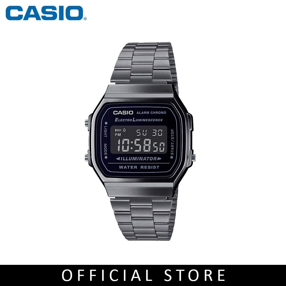 Casio Vintage A168WGG-1B Grey Stainless Steel Band Men Watch / Women ...