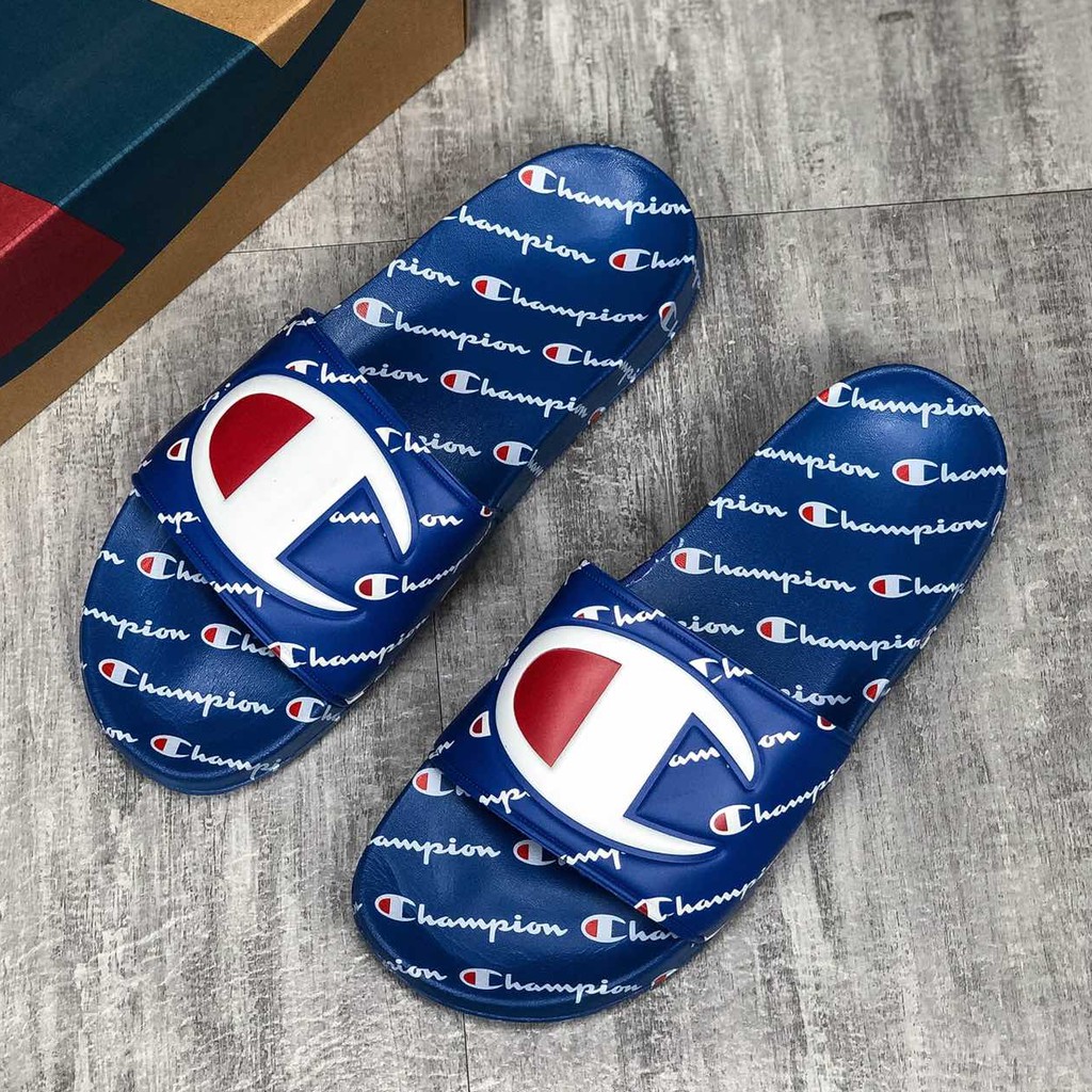 champion slippers blue