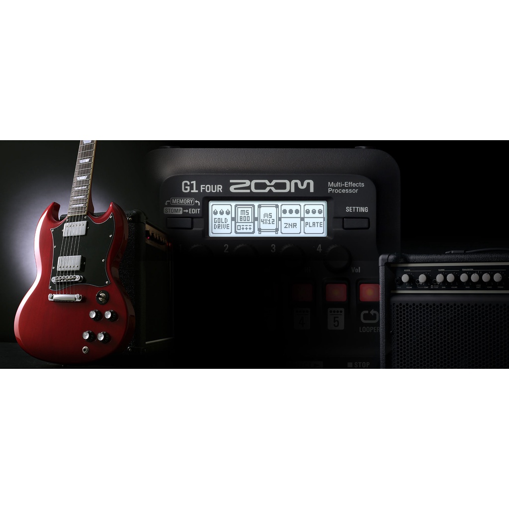 ZOOM G1X FOUR ELECTRIC GUITAR MULTIEFFECTS WITH EXPRESSION PEDAL