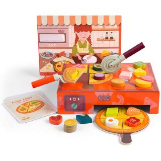 Ankyo Wooden Pizza Play   Set 7 Count Age 4 Perfect For Play Kitchen 