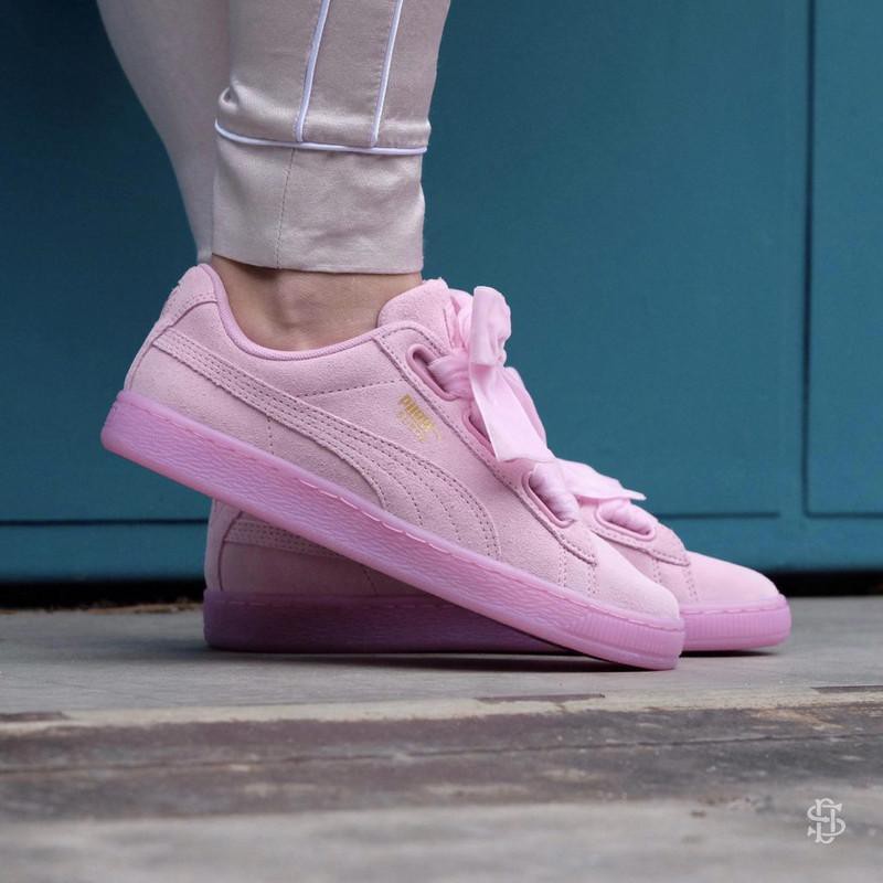 puma suede heart reset pink