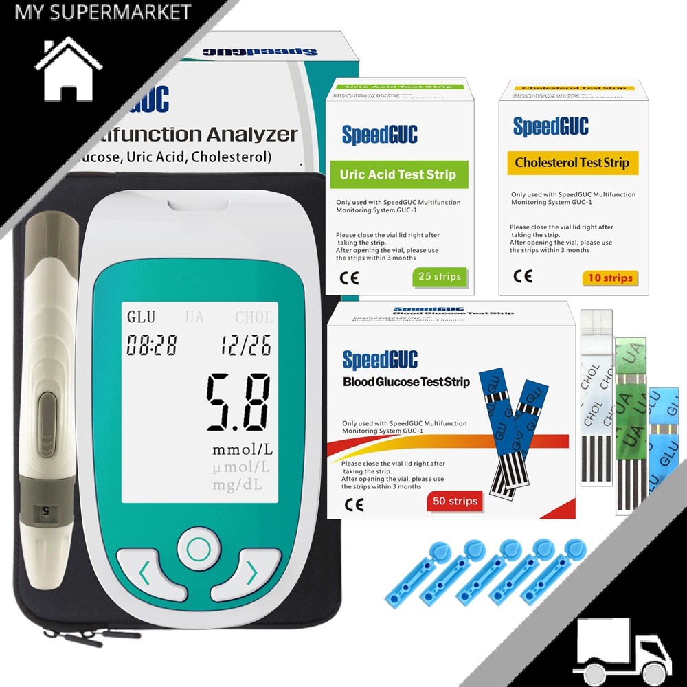 24HRS 3in1 TEST KITS Multi function Cholesterol Uric acid Blood