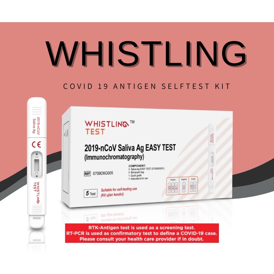 Whistling COVID19 Home Rapid Antigen Test Kit (RTK) Lollipop Design