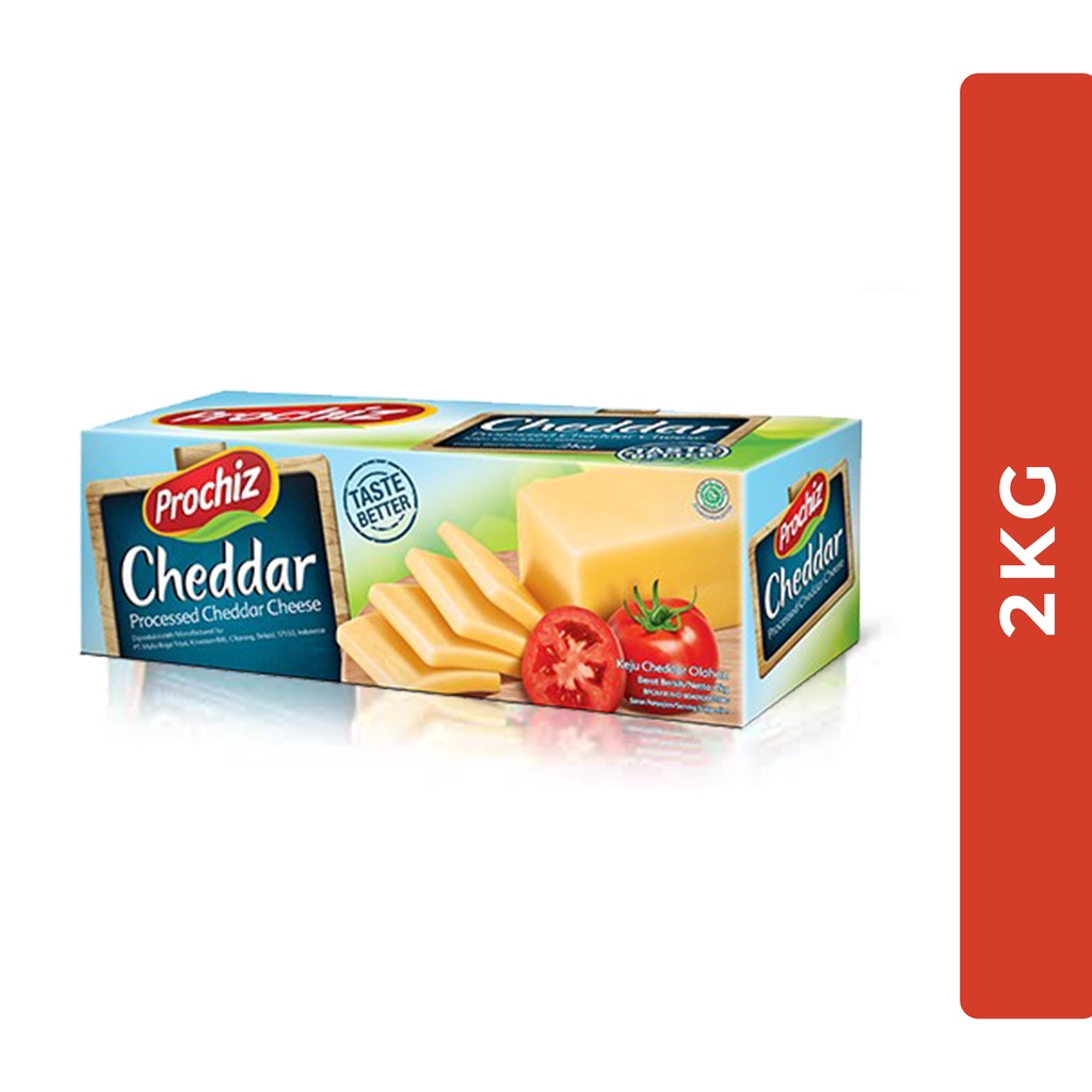 PROCHIZ CHEDDAR CHEESE BLOCK/ KEJU CHEDDAR CHEESE (HALAL) 2KG Shopee