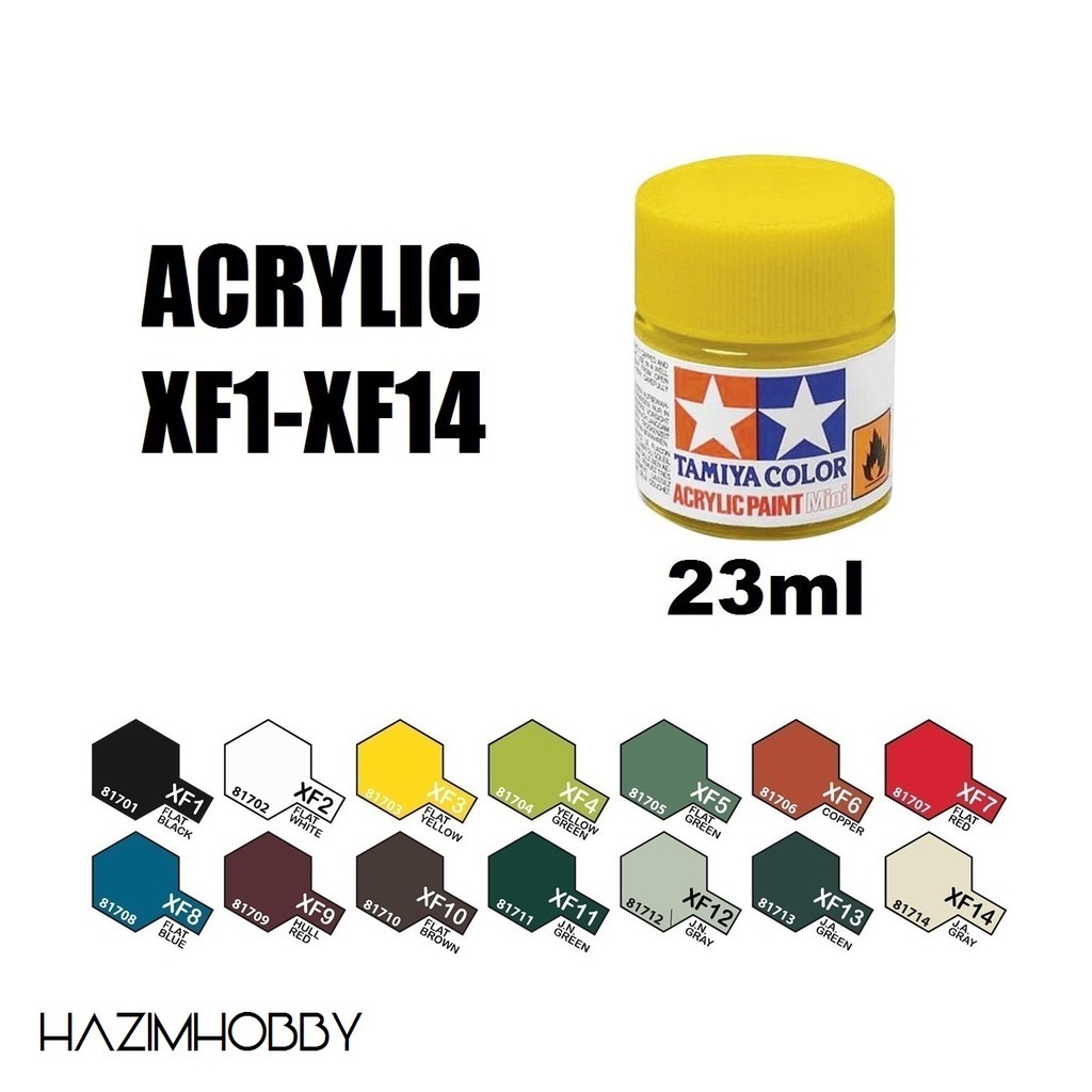 TAMIYA Color Acrylic Paint 23ml XF1 XF14 Shopee Malaysia