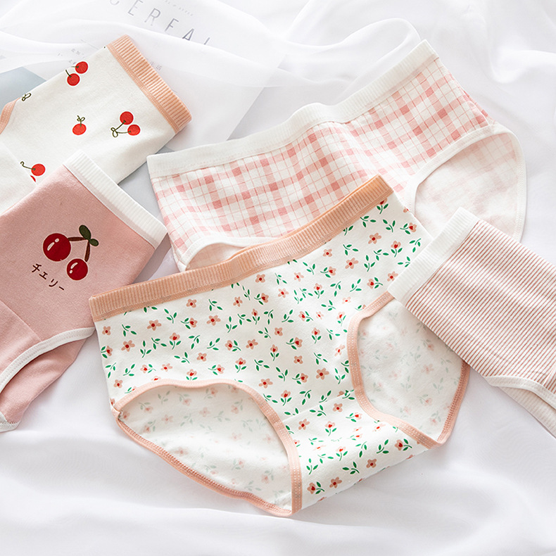 Ready Stock Cherry Flower Girl Underwear Soft And Breathable Cotton