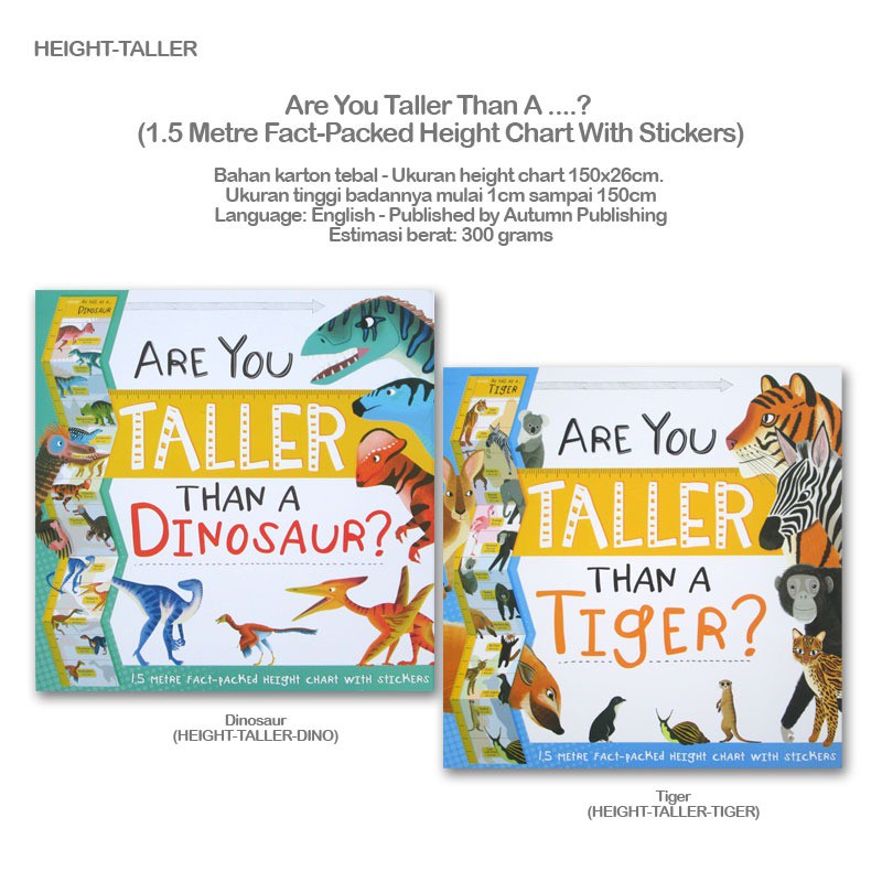 Children S Books And Height Charts Are You Taller Than A Tiger Dinosaurs Shopee Malaysia