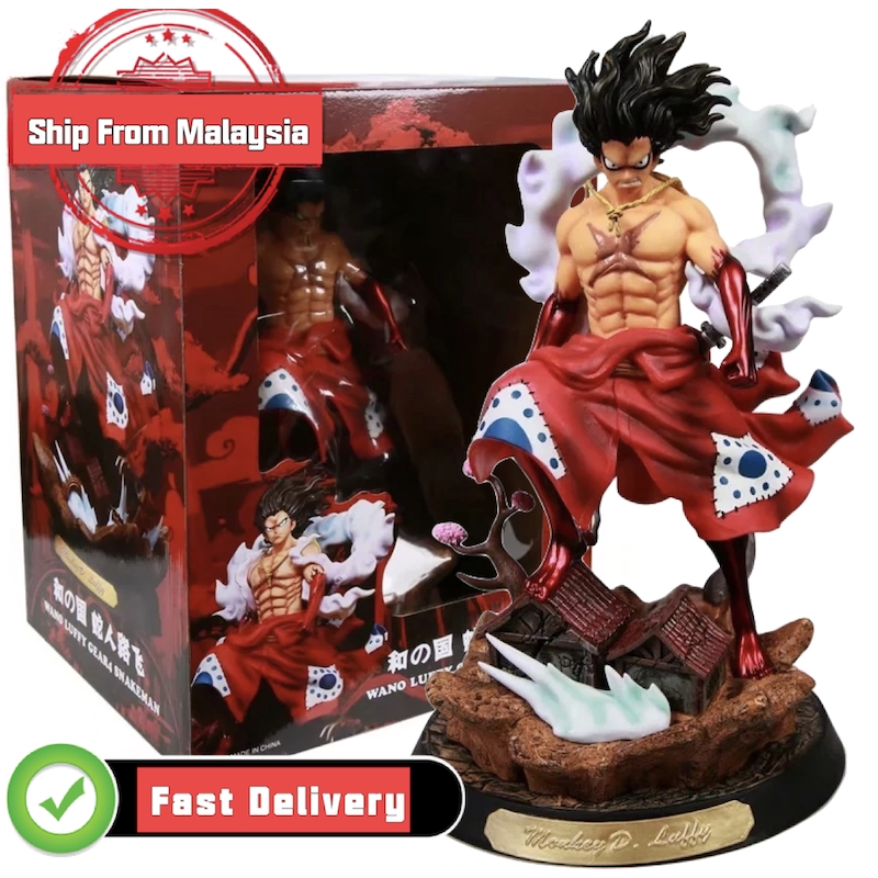 Anime One Piece Wano Luffy Gear 4 Four Snakeman Gk Statue Kimono Luffy Pvc Action Figure 38cm Collectible Model Toys Shopee Malaysia