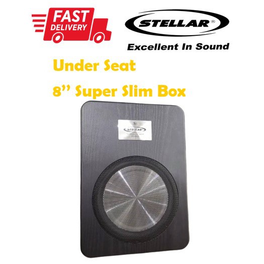 Stellar 8" Car Underseat Subwoofer Slim Box SubWoofer Bawah Kerusi **No Built-In Amplifier**Car Audio SQ Sound System