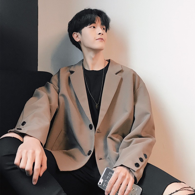 Casual Men Blazer High Quality Loose Fit Men's Suit Jacket Business Blazers Male New Spring Autumn Retro Coats Fashion Brand Ins Clothes