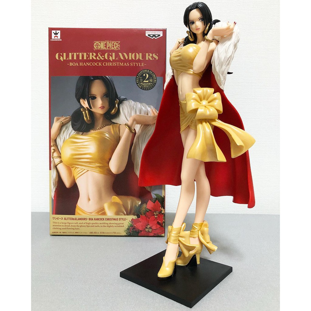 Anime One Piece Glitter Glamours Shiny Venus Boa Hancock Figure No Box Golden