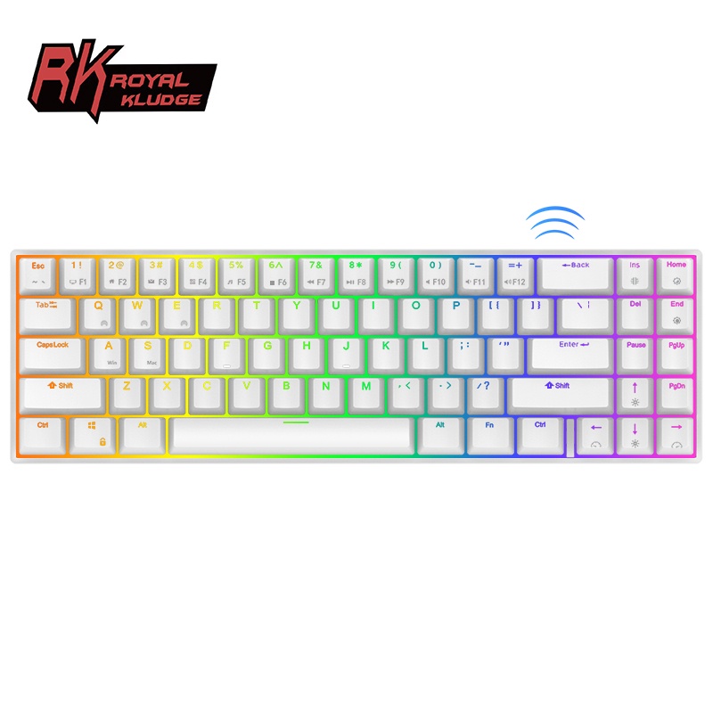 RK71 Royal Kludge Bluetooth 5.0 USB C Dual Mode 60% RGB Backlit Mechanical Gaming Keyboard