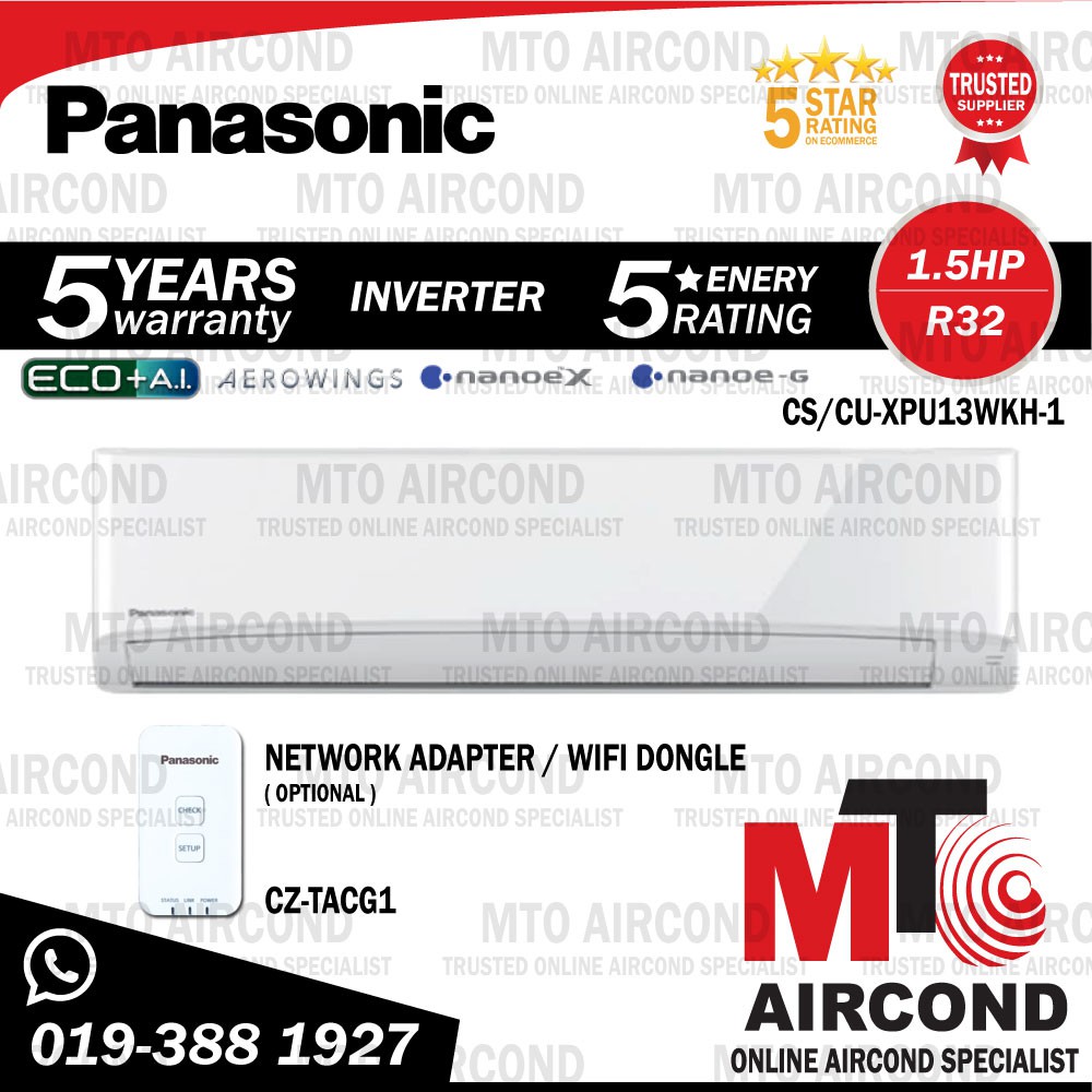 Panasonic 1 5hp R32 Deluxe Inverter Air Conditioner Aircond Nanoe X Nanoe G Cs Cu Xpu13wkh 1 Shopee Malaysia