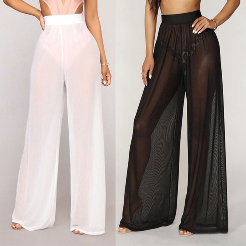 mesh high waisted trousers
