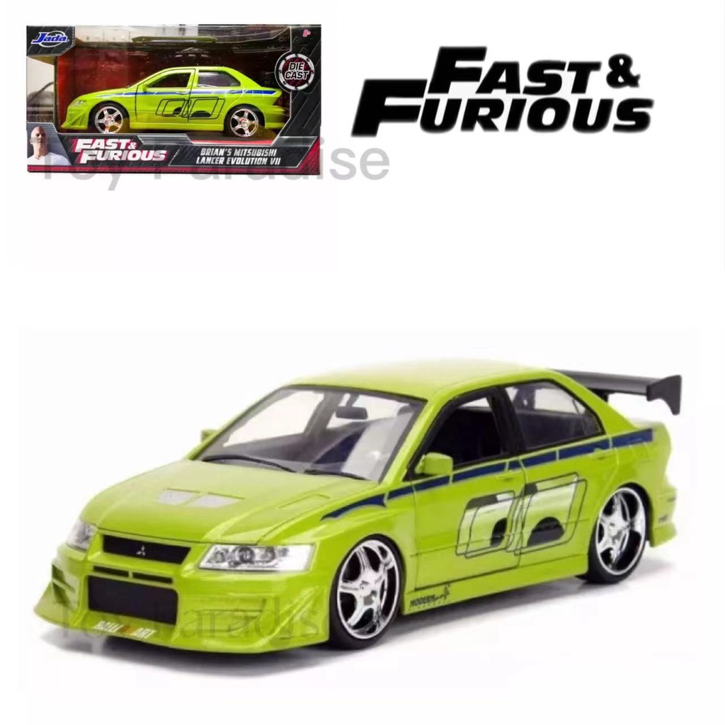 Jada Toys Metal Die cast Car Vehicle Fast & Furious Brian's Mitsubishi Lancer Evolution VII Ready Stock In Malaysia