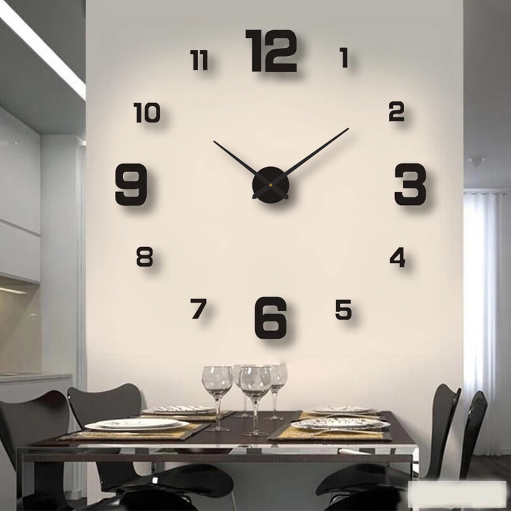 Wall Clock Large Wall Clock Watch Mirror Sticker In Wall 3d Acrylic Diy Wall Clocks Silent Non Ticking Kitchen Wallclocks Mirror Frameless Wall Clock Kit For Home Living Room Bedroom Office Decoration