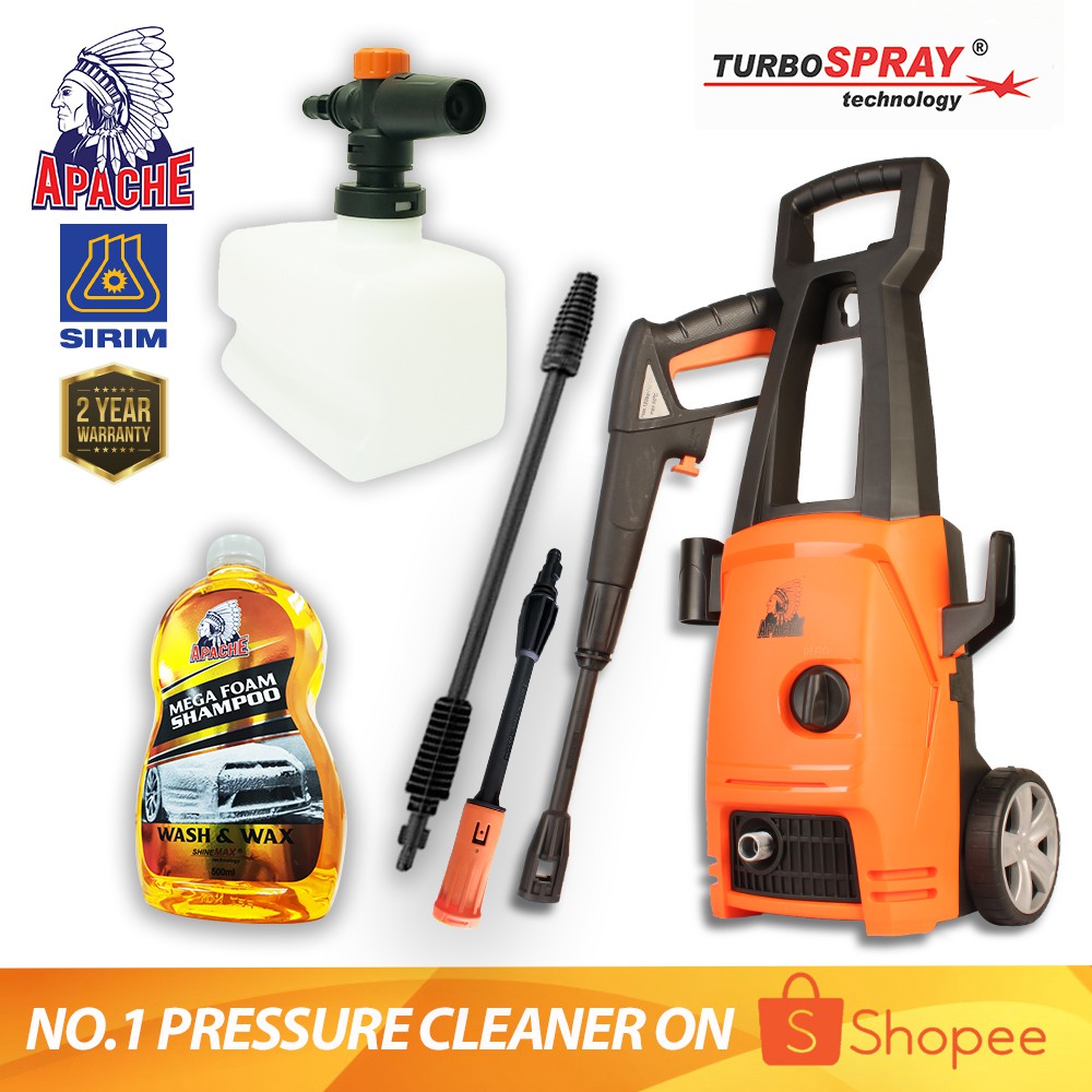 Buy Apache Turbospray Hm4411 Pro 110 Bar High Pressure Cleaner Water Jet Pump Sprayer Washer Car Wash Set Seetracker Malaysia
