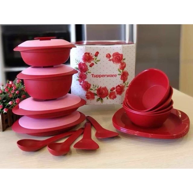 PROMOSI TUPPERWARE Petit Royal Red Serving (6)