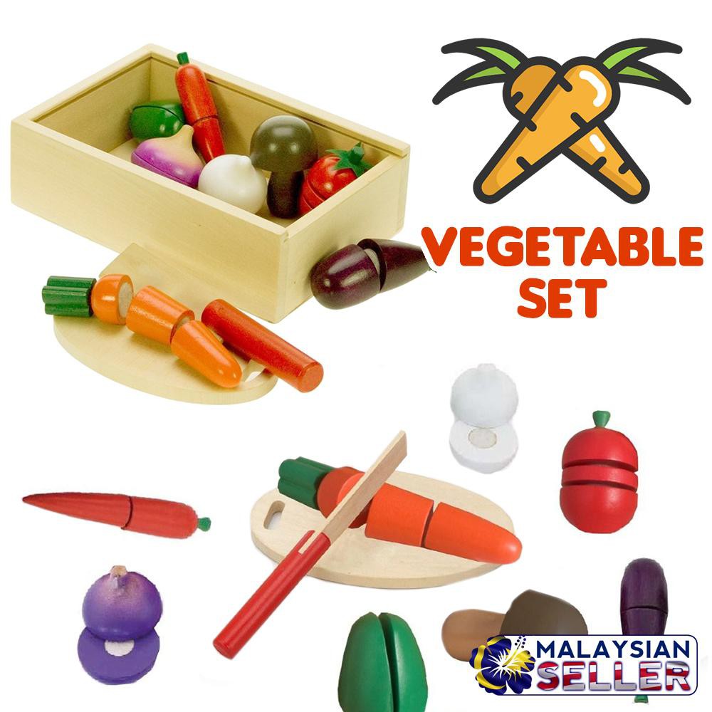 wooden cutting vegetable toys