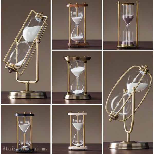 1/2/3/4/5/10/15/30/60Min Metal Hourglass Nordic Creative Light Luxury Sandglass Ornaments European Style Hourglass Office Bookshelf Study Room Clock hourglass sand timer Tv Cabinet time timer Wine Soft Decorations