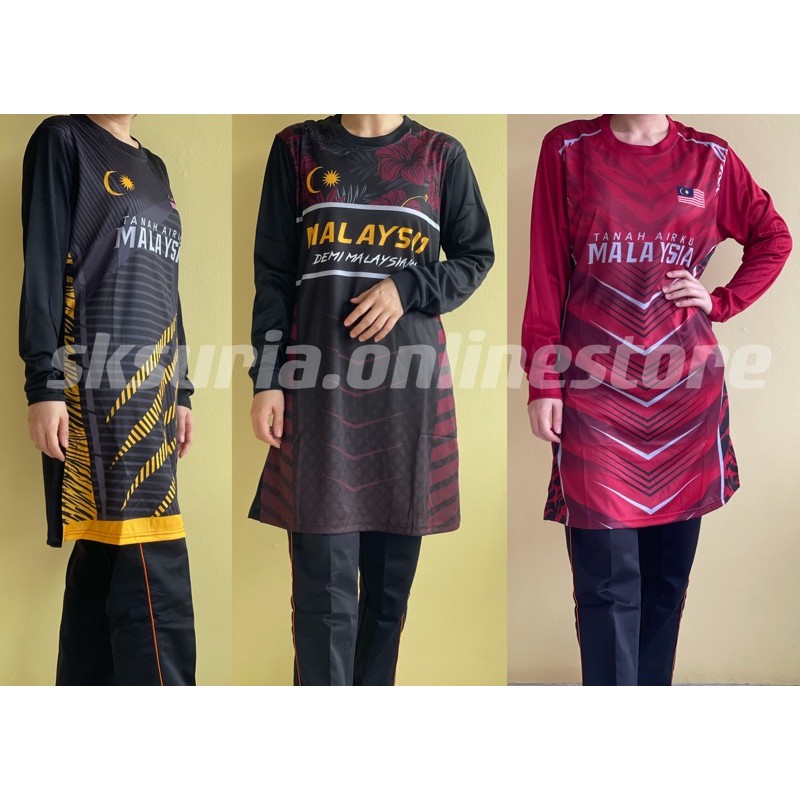 [READY STOCK] Muslimah Jersey Malaysia Women (2) Size M to 4XL